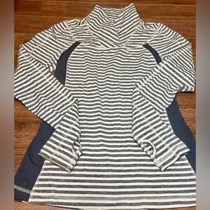 Lululemon black & white striped long-sleeve top